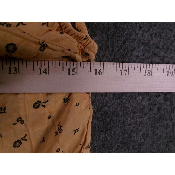 HM Crop Top Youth 14 Yellow Ditzy Floral Peplum Ruffle Sleeve Costal Cottage - Picture 3 of 10